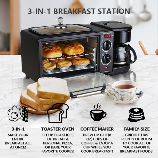 3-en-1 Fabricante De Desayuno horno